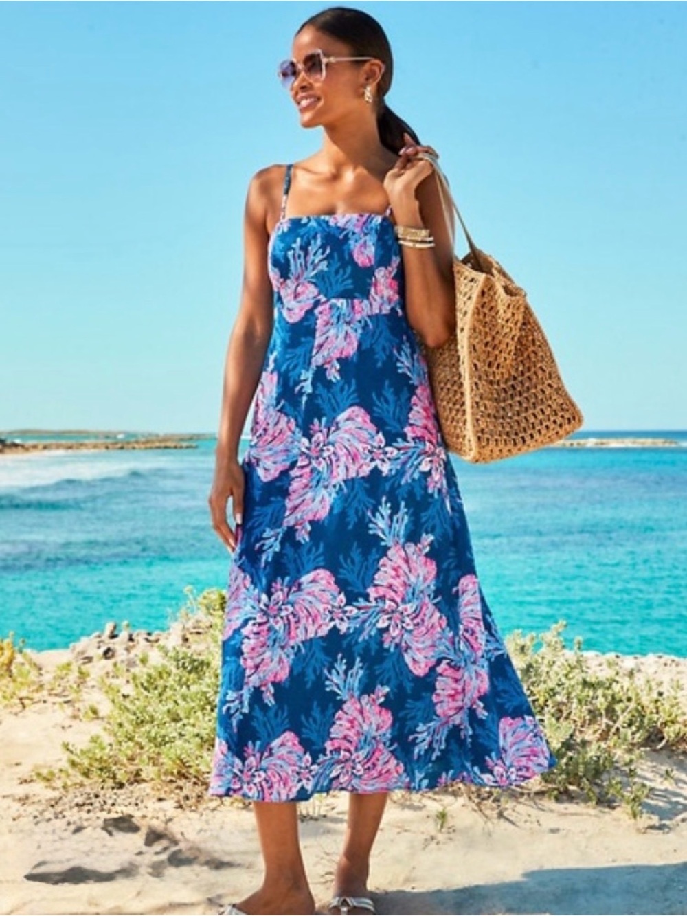Lilly Pulitzer Jorgian Linen Midi Dress Size 2